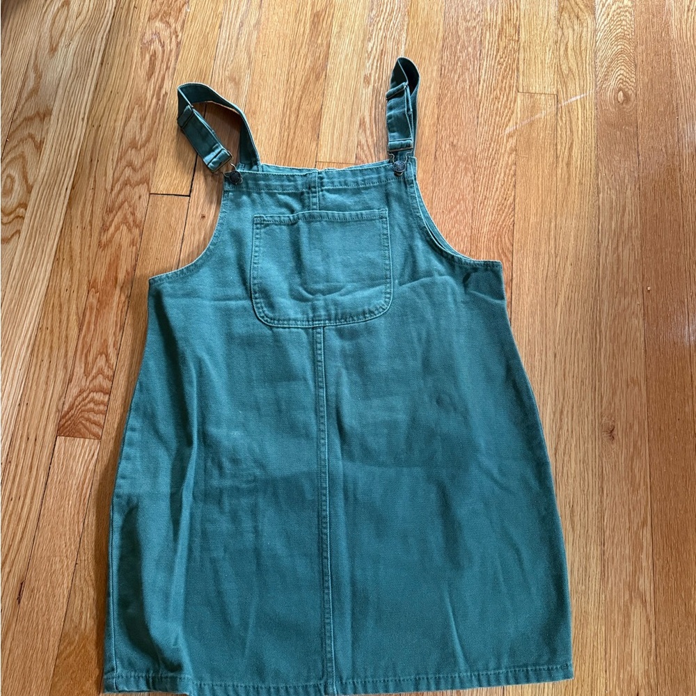 Green Denim Overall Dress - Picture 1 of 2